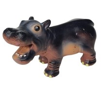 2005 Hippo Rubber Figure Kids Baby Bath Toy Wild Zoo Animal Africa Hippopotamus