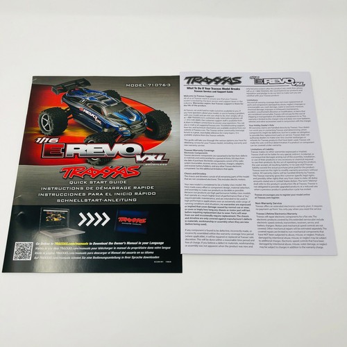 Traxxas E-Revo 1/16 VXL Modell 71076-3 Kurzanleitung Handbuch Packung Neu - Bild 6 von 12