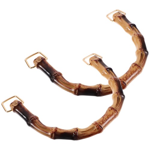 2 Pcs Bamboo Bag Accessories Handbag Accessory Replacement Handles Diy - Imagen 2 de 12