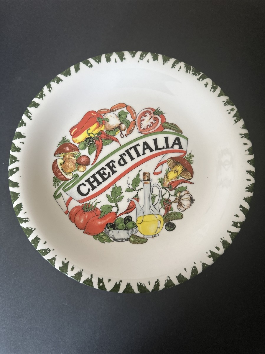 ブオンリコルド　イタリア製絵皿　1970年代　certosa di pavia Chef d' Italia CMS Hand Painted Plates Made in Italy Dinner Salad