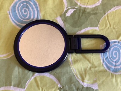 Vintage Two Sided Vanity Mirror Regular / Magnified Foldable 9.5 in Navy