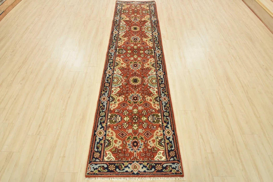 Heriz Runner 2'8'' x 10'2'' Red Wool Traditional Hand-Knotted Oriental Rug - Image 3 of 4