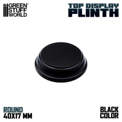 Round Wood display bases 4x4 cm - Black - mdf wood scenery figures exhibition