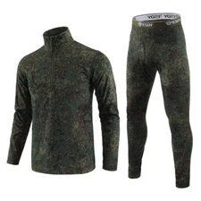Winter Thermal Underwear Outdoor Sports Tactical Warm Camo Long Johns Set Hiking
