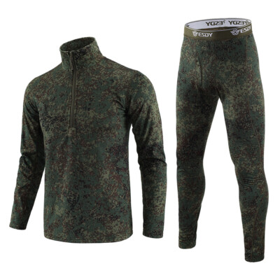 Winter Thermal Underwear Outdoor Sports Tactical Warm Camo Long Johns Set  Hiking