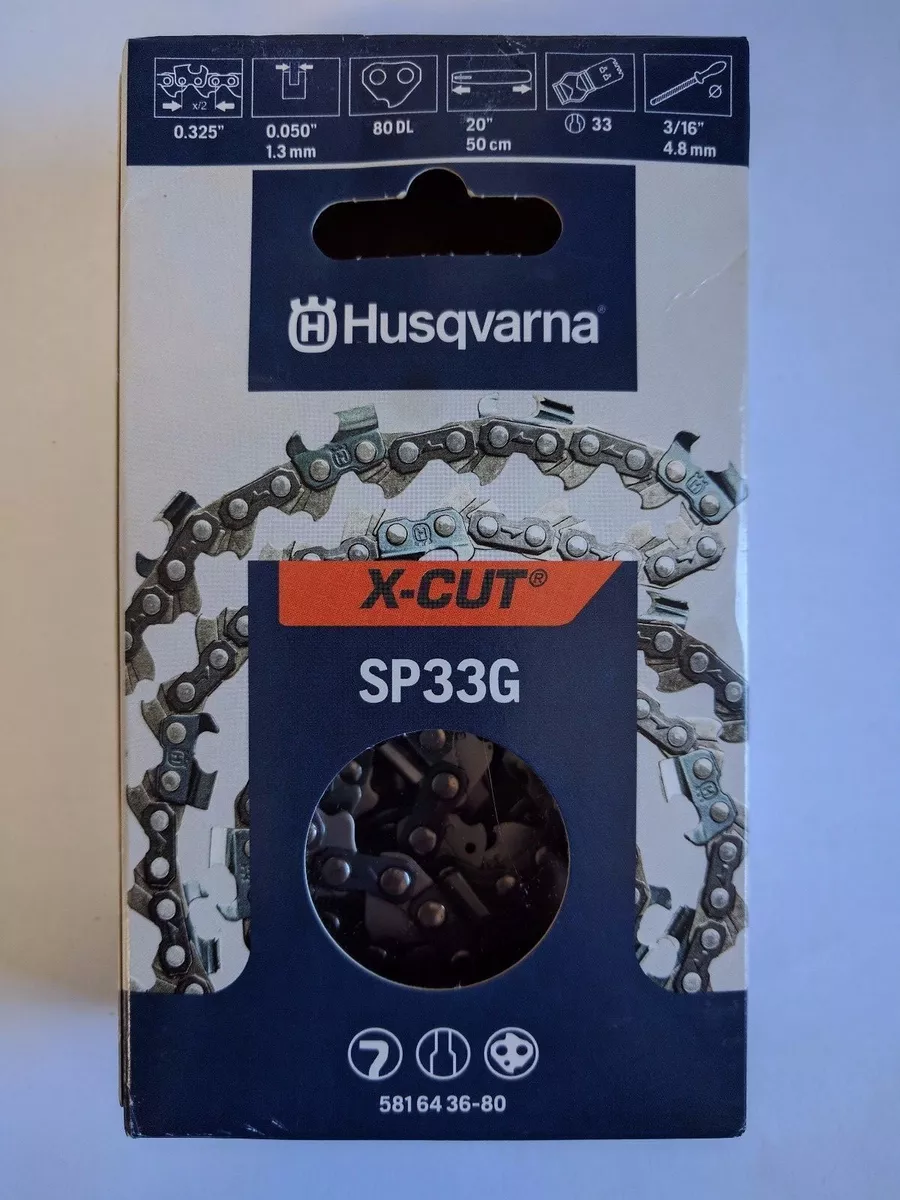 New OEM Husqvarna X CUT SP33G Chain .325 .050 80DL 581643680 replaces H30 chain