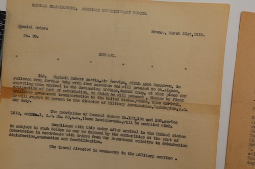 US Army air service cadet flight school WW1 special orders documents aviator - Picture 10 of 19