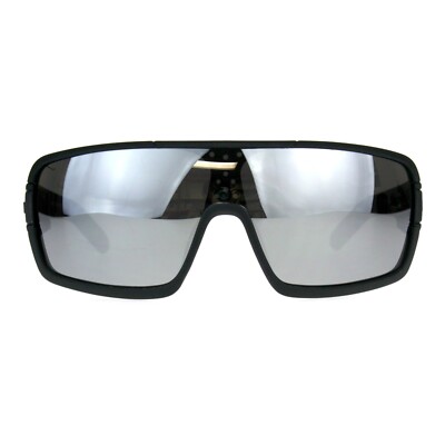 Mens Kush Robotic Shield Color Mirror Plastic Oversize Sunglasses