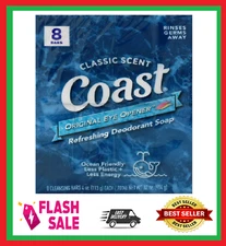 Coast Refreshing Deodorant Bar Soap,  with Thick Rich Lather for Fresh skin 4 OZ