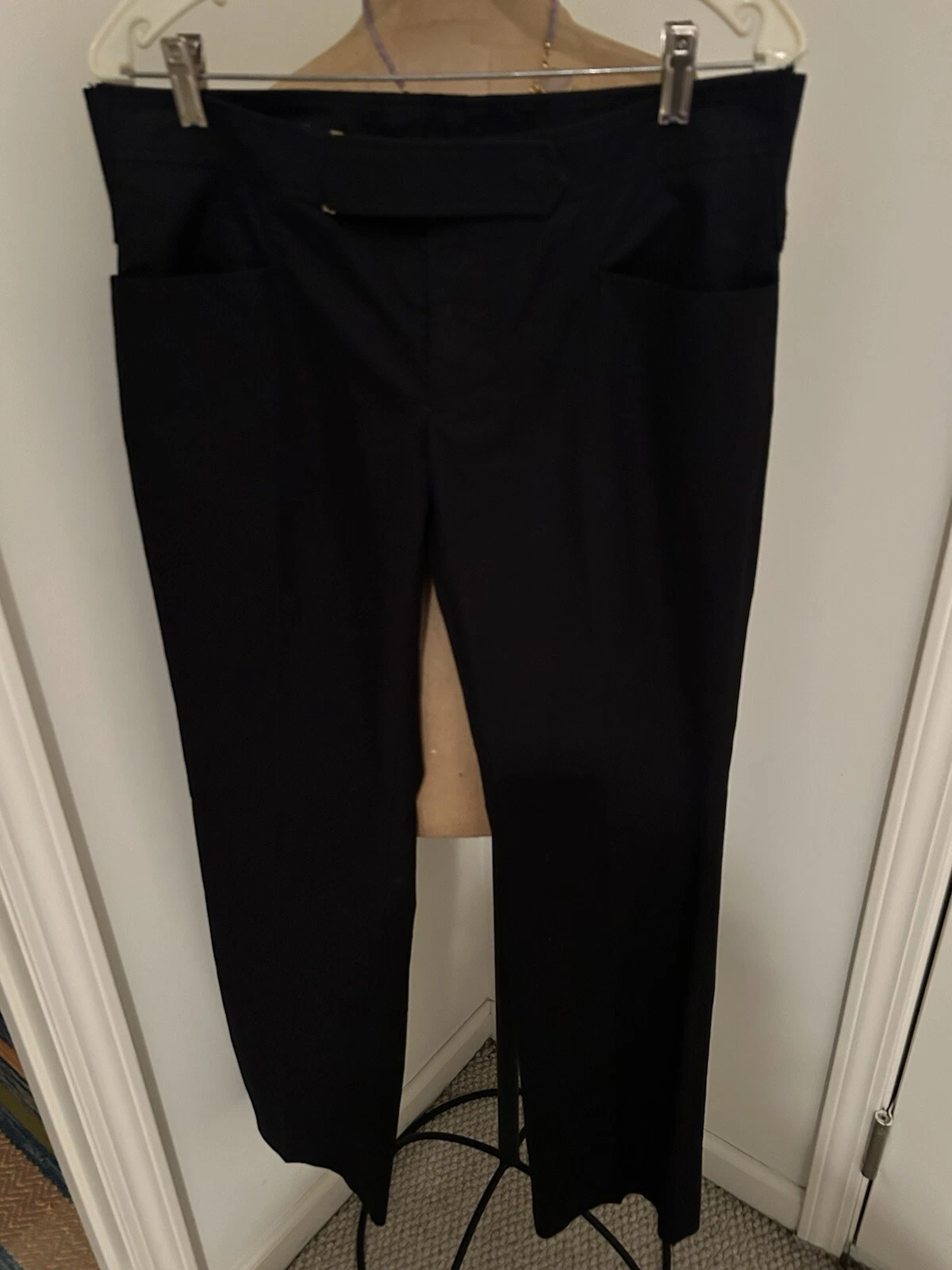Pantalon Gucci 42 (L) noir zippé bouton crochet poches avant 100% coton fabriqué en Italie