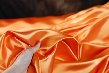 Orange Silky Bridal Satin Fabric by the yard 60" Wide 621