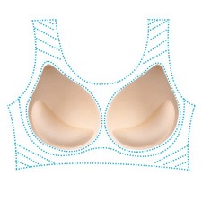 1 Pair Bra Insert Breast Pads Push Up Enhancing Droplet Shaped Padded