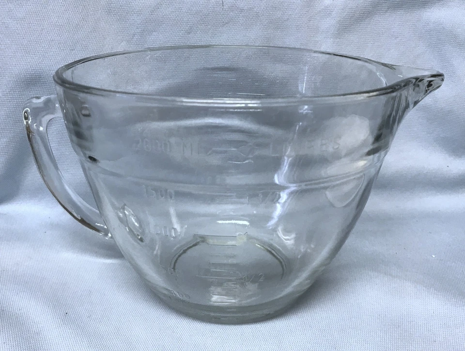 PAMPER CHEF TAZÓN DE MASA MEDIDOR 2 cuartos de galón, vidrio transparente con tapa Pamper Chef (A2) Foto 2 de 4