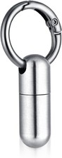 Small Pill Case Keychain Tiny Portable Carabiner Clip Pill Holder Bottle Micro