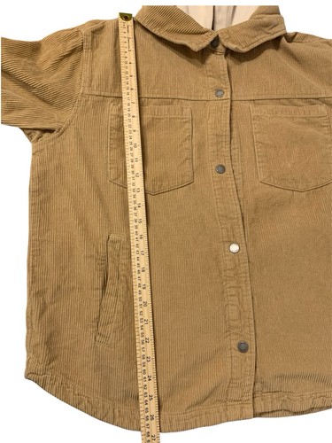 Hollister Jacke Damen Gr. XL beige khaki Cord Druckknopf Mantel Kapuze - Bild 11 von 11