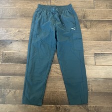 PUMA TRAINING WOVEN CARGO ACTIVE PANTS GREEN TERRAIN SIZE MEDIUM NWT 60