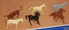LOT OF 6 VINTAGE, ORIGINAL MARX WESTERN, ALAMO, CIVIL WAR PLAY SET HORSES (#5)