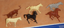 LOT OF 6 VINTAGE, ORIGINAL MARX WESTERN, ALAMO, CIVIL WAR PLAY SET HORSES 5