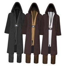 Knight Costume Adult Men's Tunic Hooded Robe Outfits Halloween X-Large Black