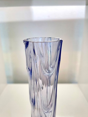 Vintage Hand Blown Italian Lavender Drapery Bud Vase 10" - Picture 8 of 9