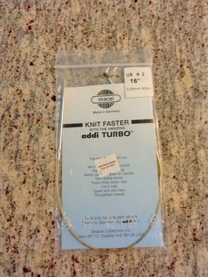 addi Turbo US # 3 16'' Skacel Knit Faster Circular Knitting Needle