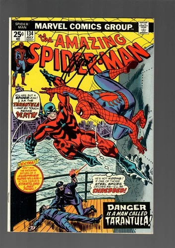 Amazing Spider-Man #134 Marvel 1974 1st app Tarantula Signed Gerry Conway VF/NM