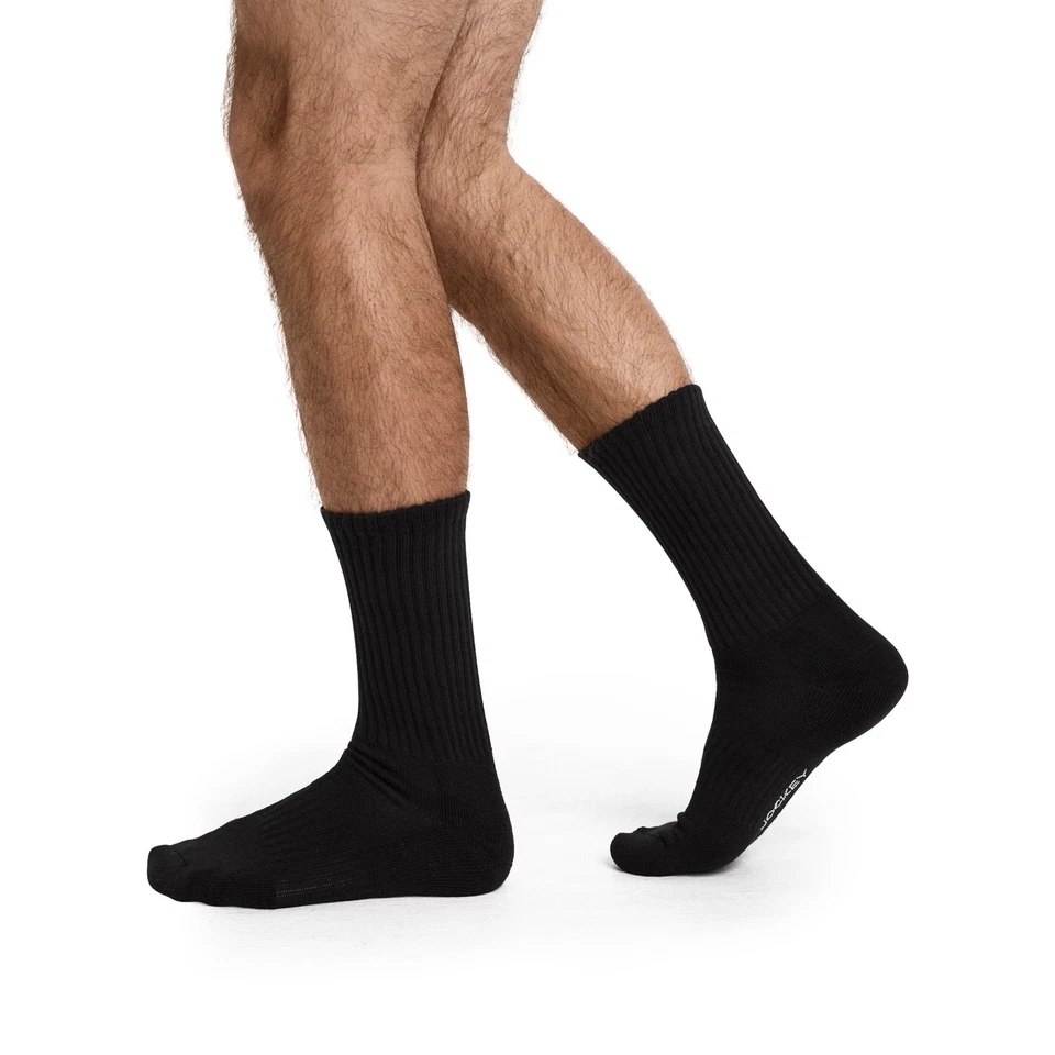 Paquete de 8 calcetines Jockey para hombre 7-12 Everyday mezcla de algodón negro soporte para arco NUEVO Foto 2 de 4