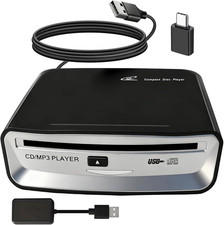 Portable CD Player for Car, External USB Compact Disc Drive for Vehicles without
