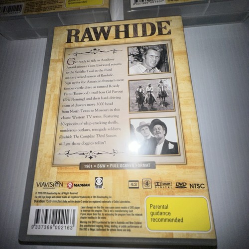 Rawhide Complete First Second And Third Season DVD Region 4 NTSC - Picture 3 of 10