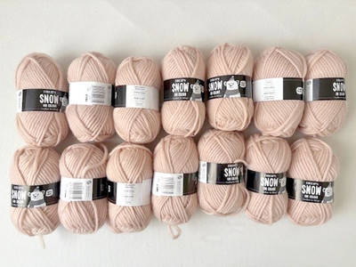 DROPS  Snow  Wolle   14er Pack in zartem Beige-Rosa (100 % Wolle)