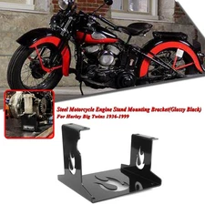 Gloss Black Engine Stand Mounting Bracket For Harley Big Twin Engine Aluminum