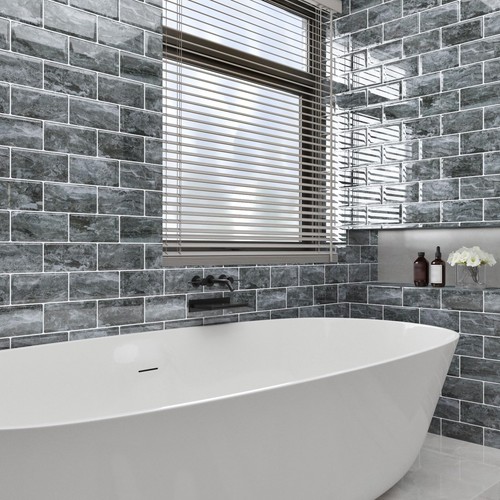 Peel and Stick Backsplash for Kitchen Subway Tile Sticker Waterproof Marble - Picture 5 of 8