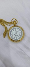 Vintage Nautical American Elgin-Style Brass Pocket Watch  Collectible Antique 2"