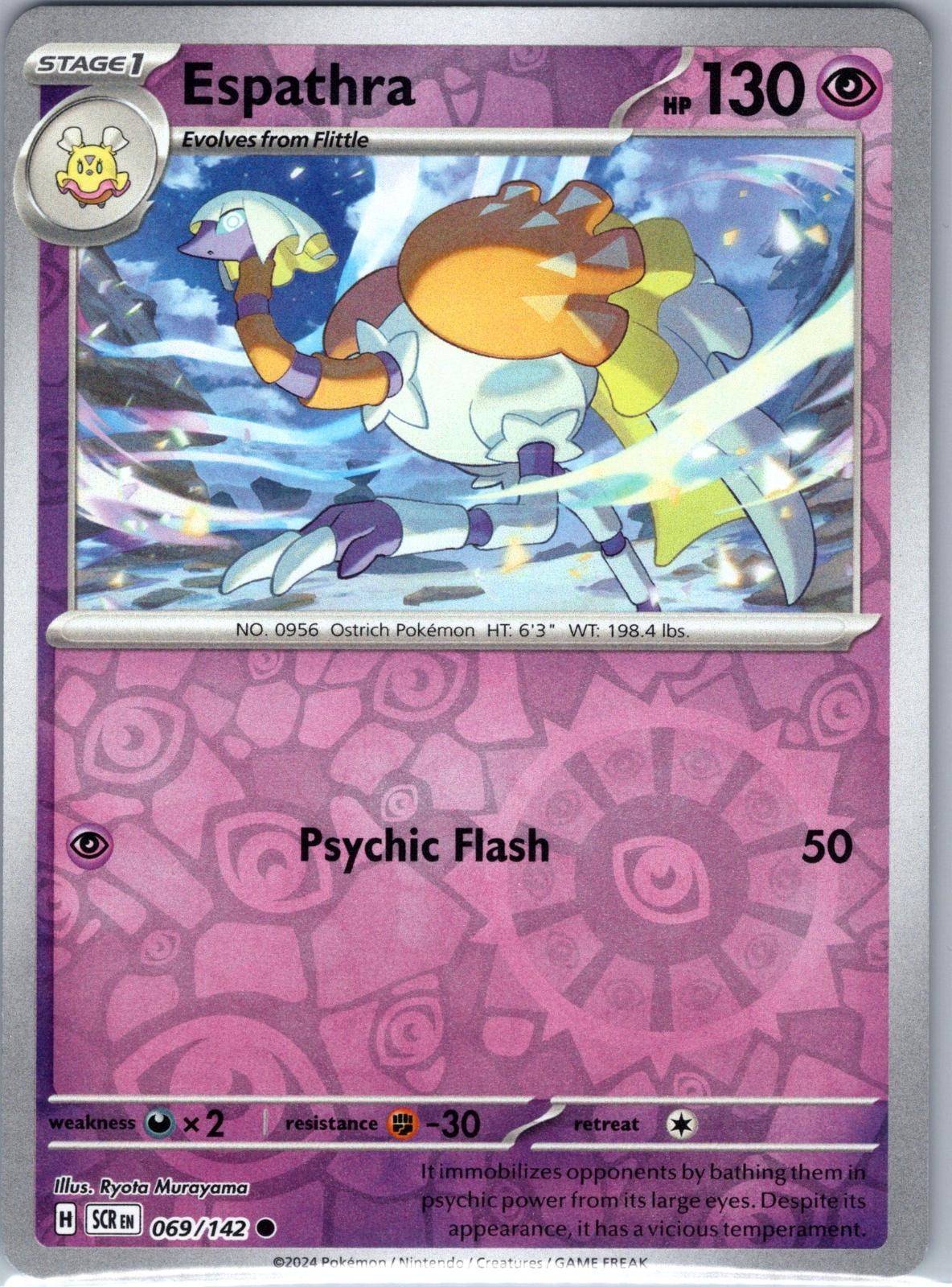 Espathra 69/142 Common Stellar Crown Pokemon Reverse Holo Near Mint