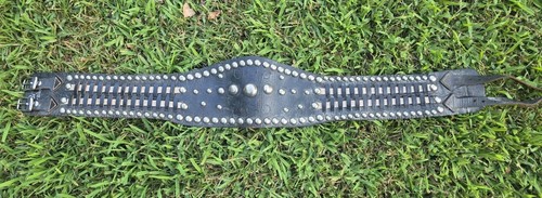 Vintage Buco Leather Motorcycle Kidney Studded Belt Joseph Buegeleisen 