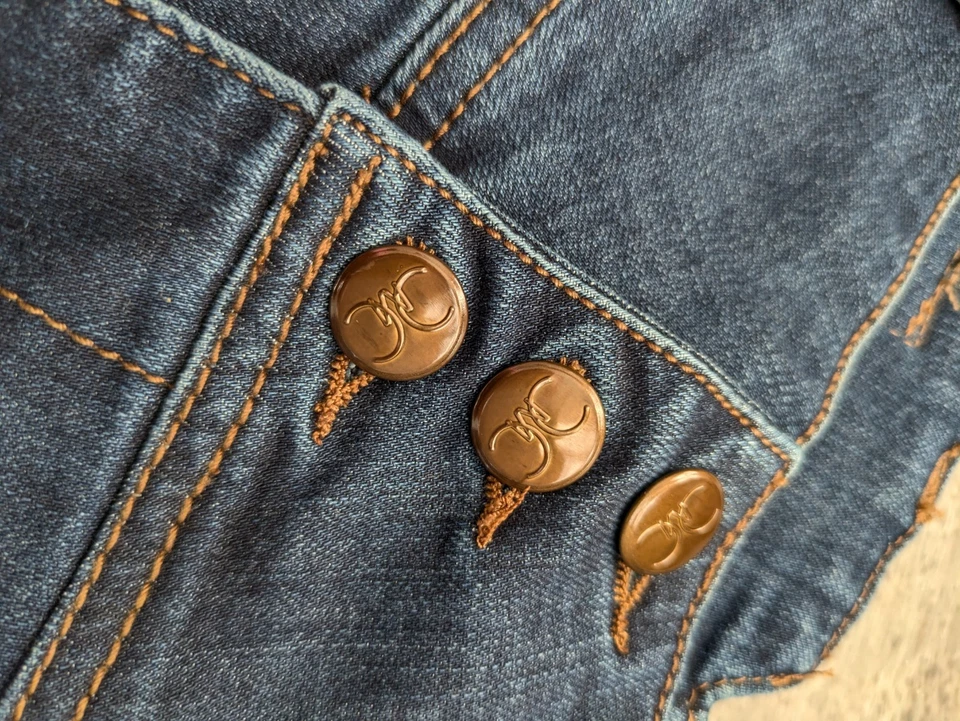 Jeans bootcut Catherine Malandrino novo com etiquetas feminino tamanho 14 lavagem escura  - Imagem 4 de 4