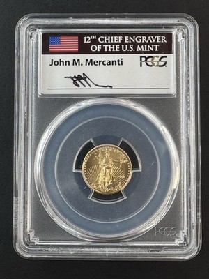 【希少】PCGS PL68 オルダニー 2018 5£ チャールズ70th誕生 2018 $5 1/10 Gold Eagle PCGS Ms 70 * First Day Issue * Signed John