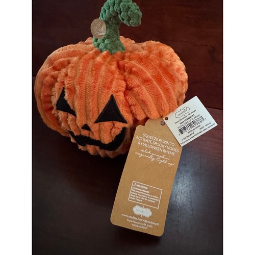 NWT Mudpie Light Up Talking Jack-O-Lantern Plush Pumpkin Recites Poem - Picture 9 of 9