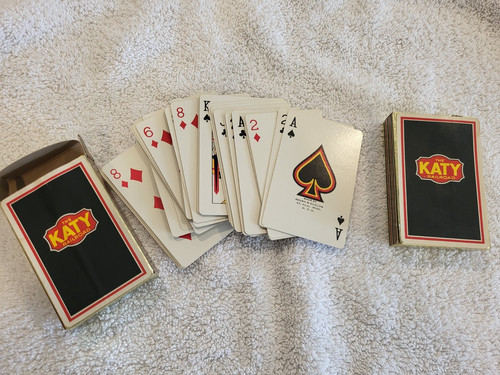 Vntg 1950s MKT Katy Railroad Double Deck Playing Cards Remembrance Corobex Box