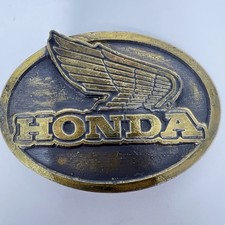 Vintage Honda Wing Logo Brass Belt Buckle Motorcycle 3 1/4  X 2 1/2  