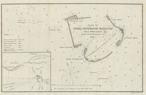 Plan of Royal Sovereign Harbour projected by William A Brooks. Pevensey 1850 map