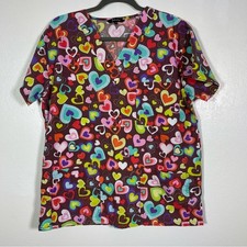 Just Love, Hearts Scrub Top. Size Medium. In excellent condition