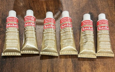 AMACO Rub 'n Buff Wax Metallic Finish Antique Gold 0.5oz Tubes 6 Pack