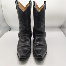Sancho black leather cowboy boots 43