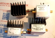 One Mini-Circuits ZFL-1000VH+ 10-1000MHz Microwave RF SMA Amplifier w/ Heatsink