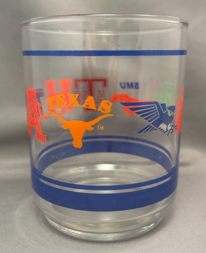 Southwest Conference VIntage 1980's SWC Football Team Logos Glass Tumbler - Picture 3 of 7