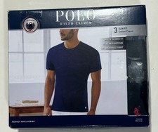Polo Ralph Lauren Men's Slim Fit Cotton Crew Undershirts 3 Pack Sz Small