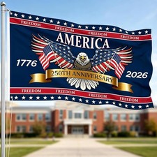 3 Ply 250 Years America Flag - Double Sided Patriotic Eagle 3 X 5 Ft Anniversary