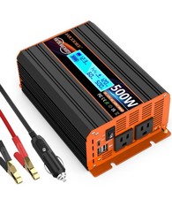 500W Pure Sine Wave Inverter 12V DC to 110V Converter, Type-C, USB, LCD Display