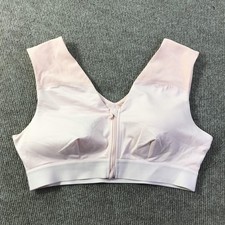 Tommie Copper Sports Bra Womens XL Pink Zip Front Shoulder Support Activewear